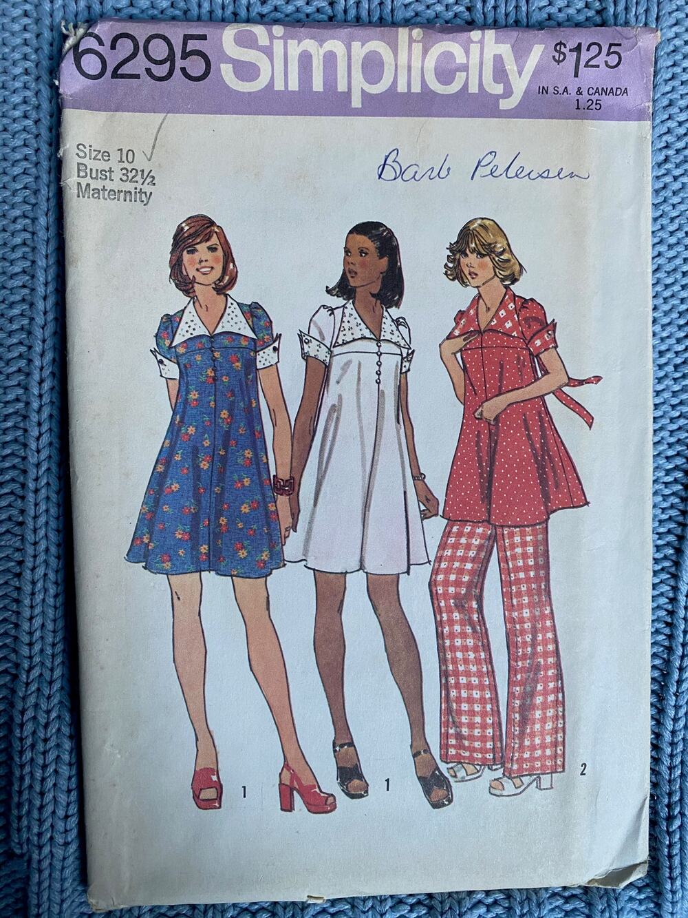 Simplicity sewing pattern  6295 maternity dress top pants